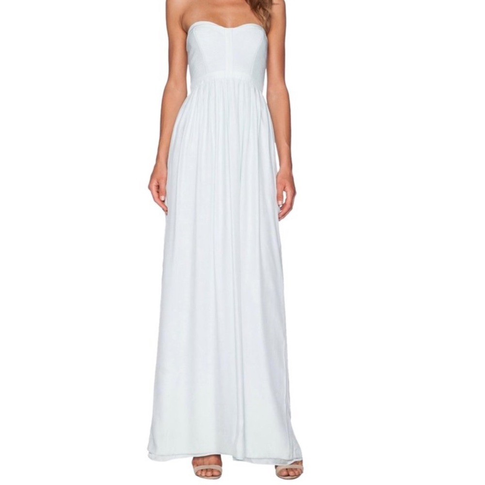 Parker Bayou White Silk Maxi Dress
